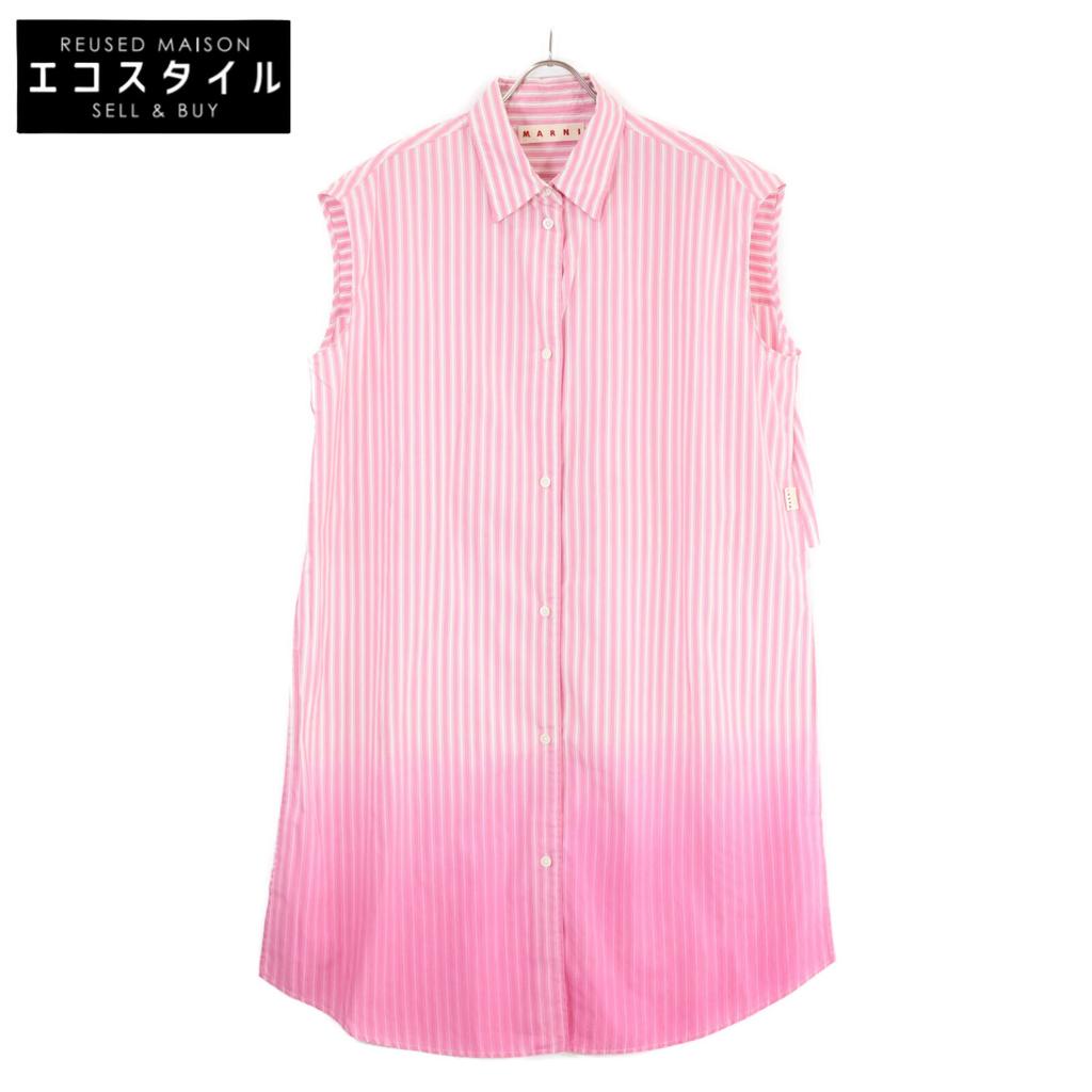 MARNI [Domestic Regular/22Stainless Steel] TTMA0186A0 Striped Gradient Sleeveless Shirt/ tops 42 Pink / WhiteUsed