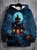 Halloween Men's Pattern Hoodie Pumpkin 3d Print Daily Classic Casual Pullover Vacation Outing Hoodie Long Sleeve Y2k Hooded
