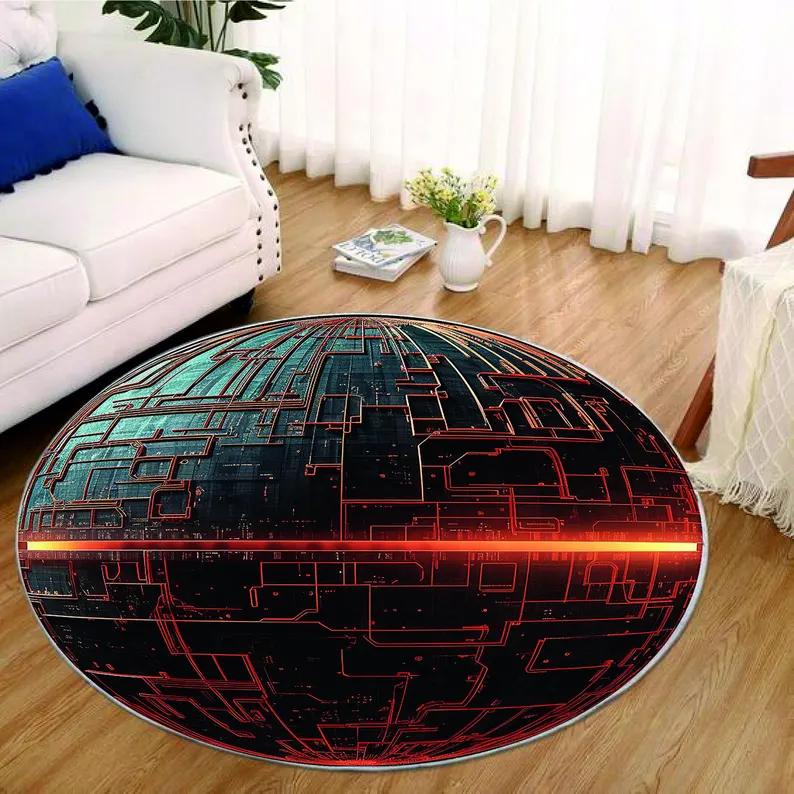 

Purple Alien Optical Illusion Rug Galaxy Alien Round Area Rug Cosmic Space Carpet Futuristic Sci-Fi Fantasy Home Decor Carpets 100cm