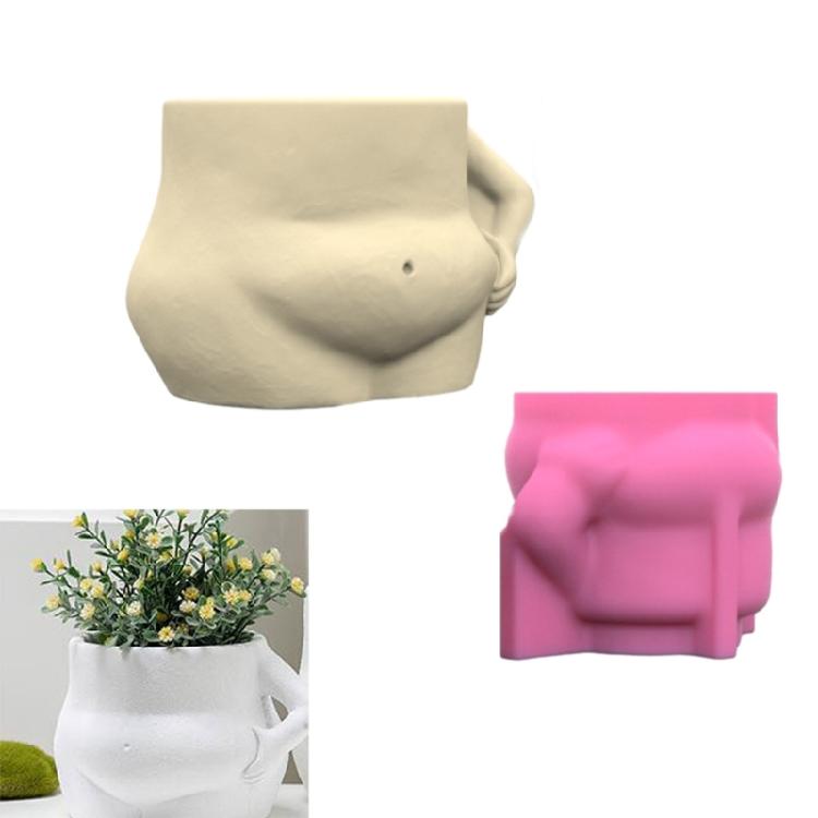 Belly Shape Silicone Vase Molds Candle Holder Moulds for DIY Crafting Concrete
