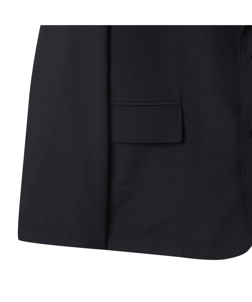 Customellow Navy Relaxed Fit Striped Setup Jacket Cwjam25423Nyd