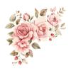 Watercolor Pink Romantic Rose Flower Leaves Bedroom Headboard Wall Decoration Wall Stickers