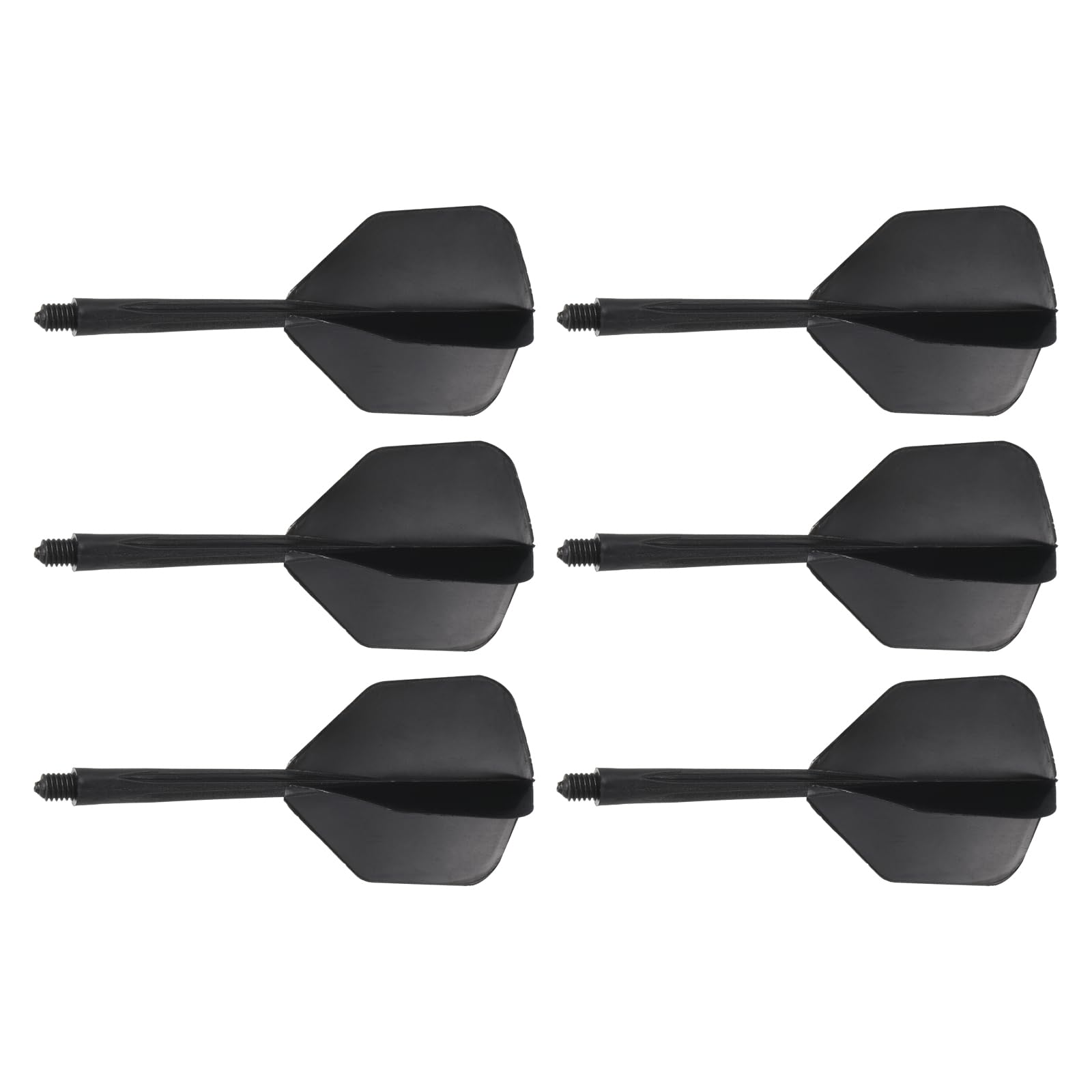 

METERXITY 6pcs Integrated Dart Shafts and Flights - 2BA Screw-in Dart Flights Plastic Anti-drop for Soft Tip and Steel Tip Darts (2BA black) чорний