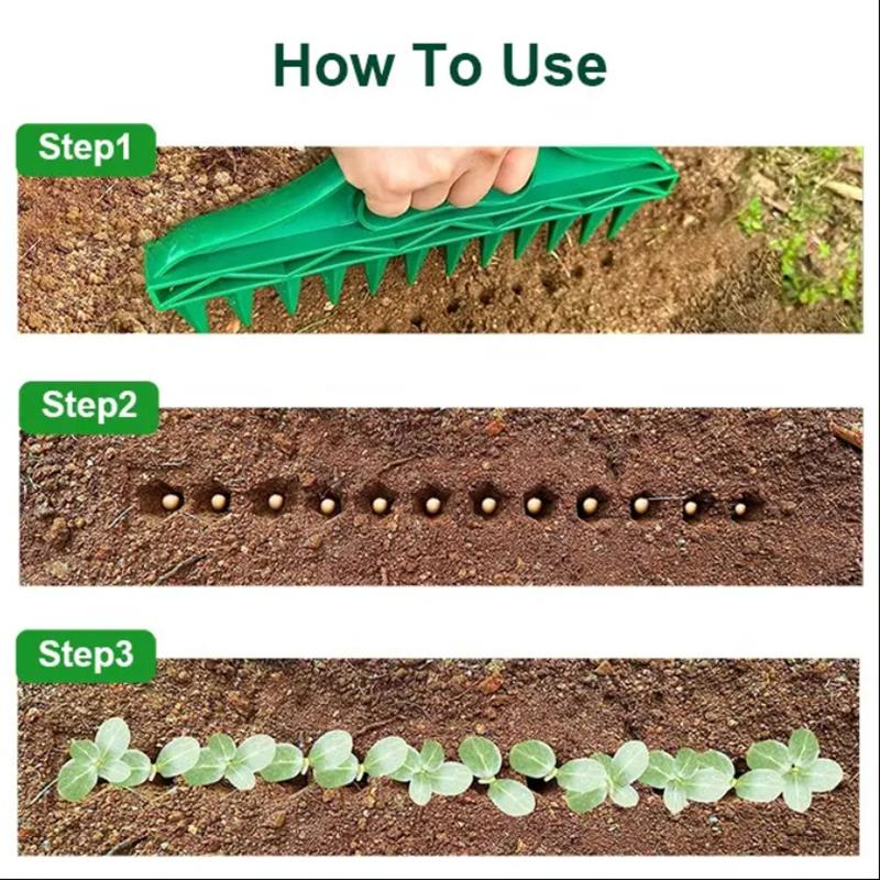 Sowing Seed Dispenser 12 Holes Seed In Soil Digger Planter Garden Seed Spacer Adjustable Garden Seeder Seeding Puncher