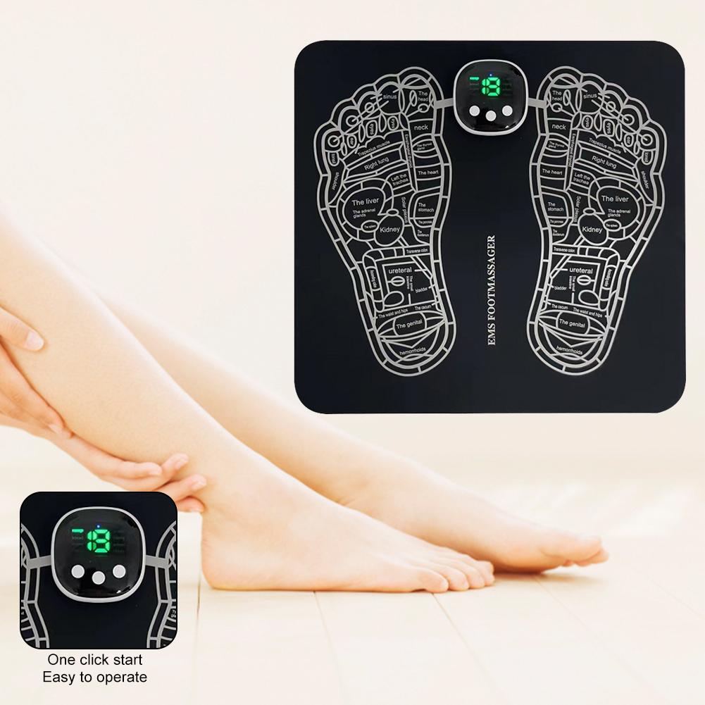 Foot Massager Mat Rechargeable Portable Foot Massage Tool Electric Muscle Stimulation Massage Mat for Relieve Sore Feet