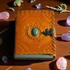 Embossed Leather Book of Shadows: Lapis Lazuli Grimoire Journal