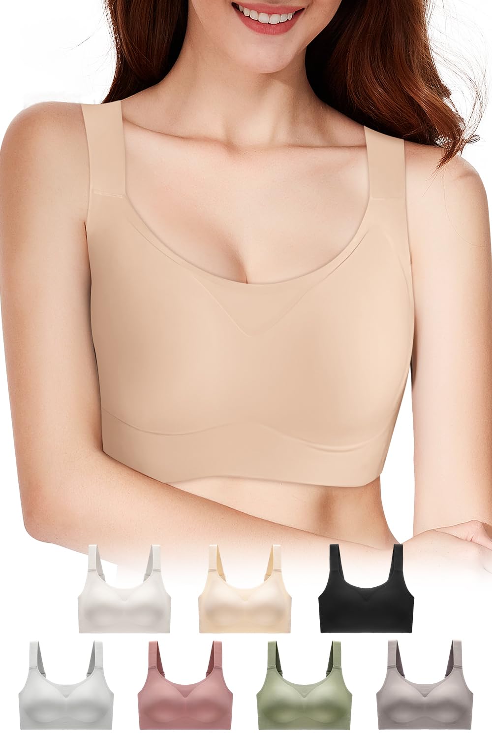 

Ночной беспроводной бюстгальтер, который делает вашу грудь спортивной, большой бюстгальтер для коррекции обвисания, высокий, уменьшающий, утягивающий, прочный бесшовный бюстгальтер [veimia] бюстгальтер, бюстгальтер, бежевый