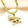 Collana Ciondolo Elefante Intelligente Tema Foresta Animale Acciaio Inossidabile Placcato Oro Catena Unisex Gioielli