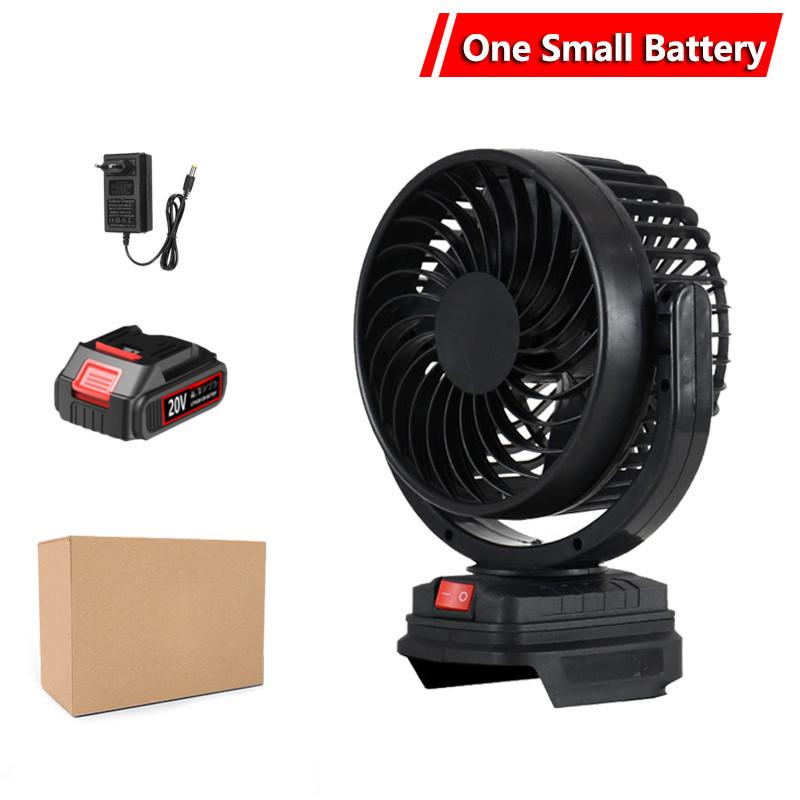 21V Kleiner Tragbarer Tisch-Camping-Ventilator Gebläse Kabelloser Wiederaufladbarer Ventilator Outdoor Lithium-Batterie Elektrischer Ventilator