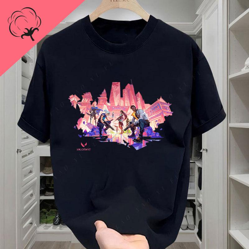 

Hot Selling Short Sleeve Unisex Gamer Clothes Valorant Graphic T Shirts Casual Funny Cotton Vintage Camiseta Streetwear Harajuku S
