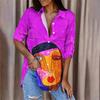 Fashion Abstract Character Avatar Printed Women's Shirt Summer And Autumn Casual Loose Versatile Tops Women Long Sleeve Blouses