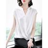 Elegante unregelmäßige Chiffon-Shirts Frauen lose Langarm V-Ausschnitt Büro Dame solide Sommer Tops Blusen