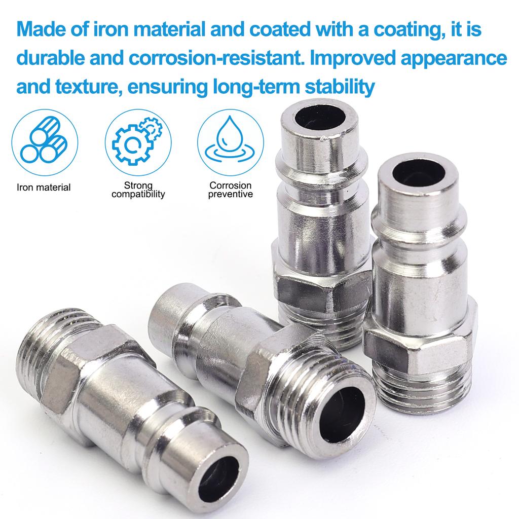Quick Release air Compressor Connector Pneumatic Fittings G1/4 External Thread Air Line Hose Connectors Plug Pneumatic Tools
