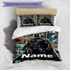 3pcs Duvet Cover Set (1*Duvet Cover + 2*Pillowcase, Without Core), Custom Name Batman Pattern Bedding Set, Home Bedroom Decor Gift