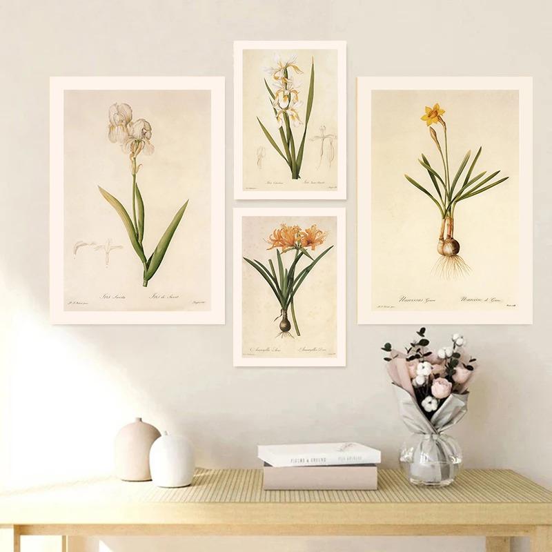 Vintage Botanical Posters Canvas Painting And Prints Classic Wall Art Picture for Living Room Office Home Decor Frameless Gift
