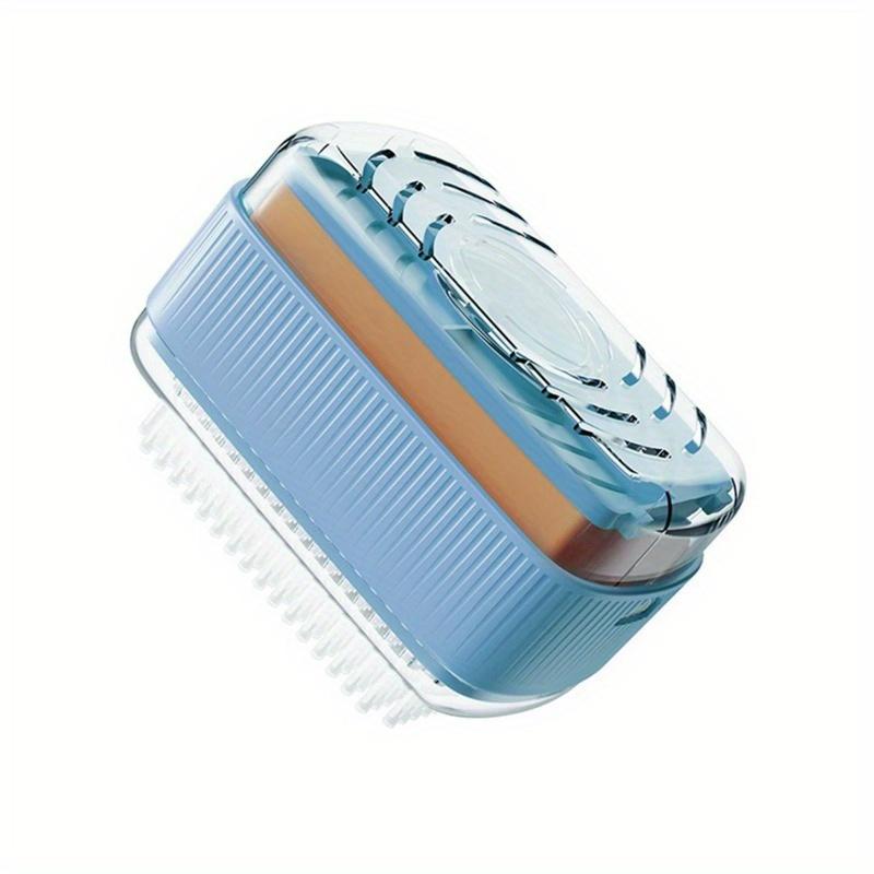 

Creative Drum Soap Dish with Laundry Brush, Multifunctional Soap Drainer Box for Bathroom Kitchen Travel, Gym Toilet Soap Holder синий