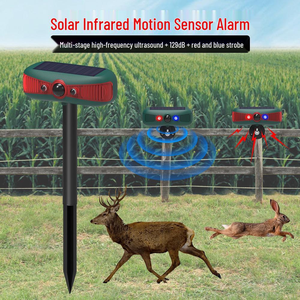 Solar Ultrasonic Alarm: Infrared Animal Deterrent for Wild Boar and Weasel.