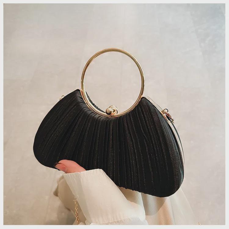 Elegant Pleated Evening Clutch for Women