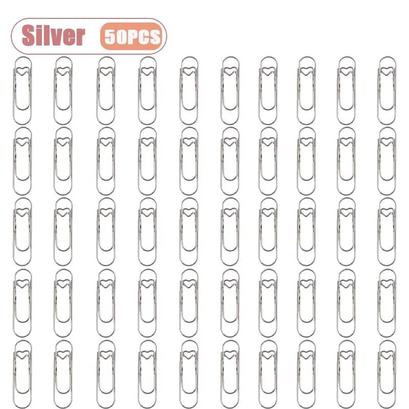 10-100PCS Heart Shaped Notebook Clips Creative Bookmark Page Holders Metal Pen Clips for Journal Planner Office Supplies