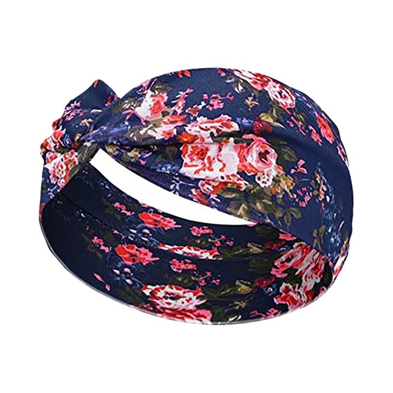 

Женская мода Спортивная повязка на голову с 3D цветочным принтом, впитывающая пот, Дышащая быстросохнущая пляжная повязка для йоги для бега, шикарная нескользящая повязка на голову в виде тюрбана J