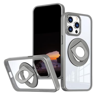 For IPhone 14/15/16 Pro Phone Case Ring Rotating Bracket for Apple 16 Plus Magnetic Transparent Case