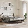 Vidaxl Black Metal Bed Frame with Headboard, 140X200 Cm