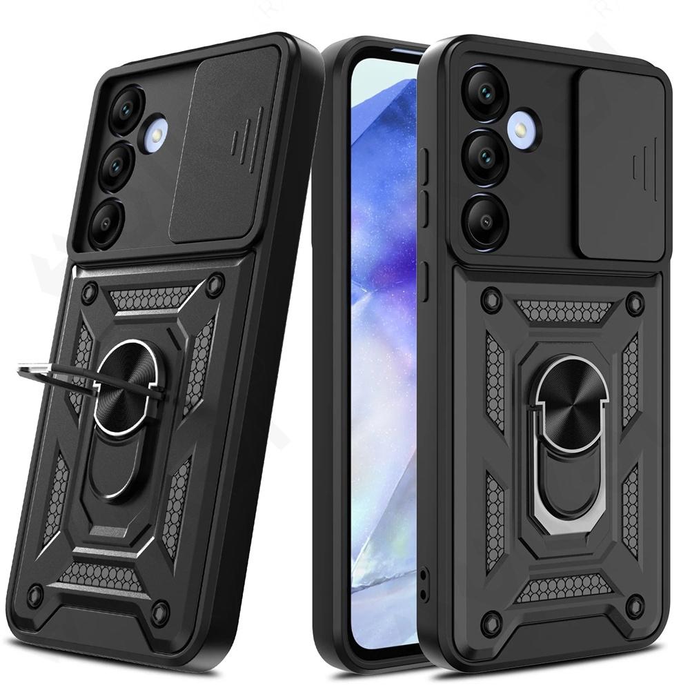 Panzerhülle für Samsung S24 S23 S22 Ultra S21 S20 FE Galaxy A55 A15 A54 A35 A14 5G Kameraobjektivabdeckung Telefonringständer Drehabdeckung