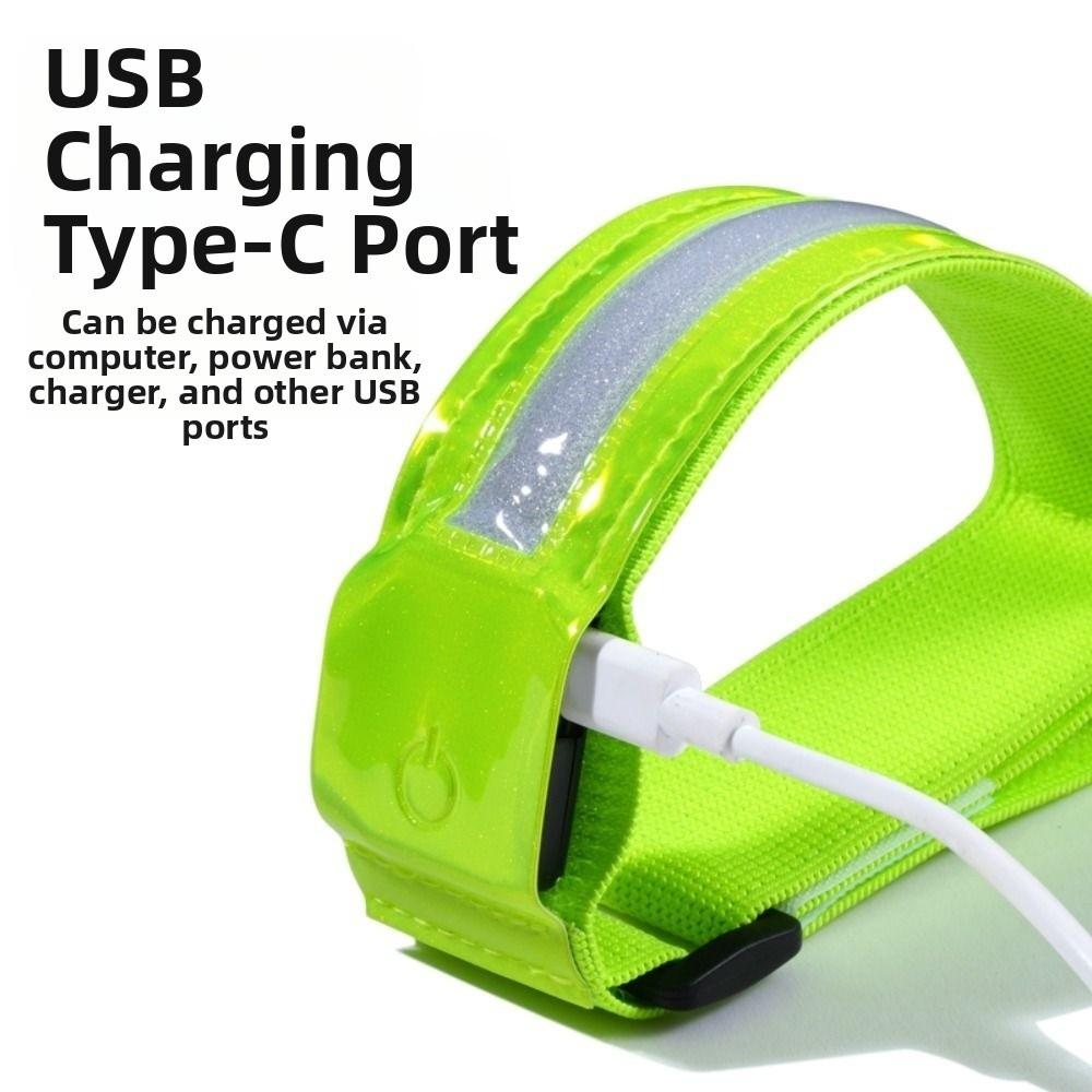 2Pcs Waterproof Luminous Arm Band Safety Night Reflective Armband  Cycling Activities