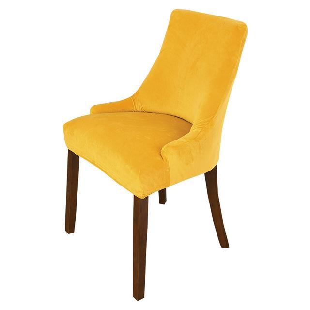 

Мягкий бархатный чехол на кресло для столовой, банкета, домашнего офиса, эластичный однотонный наклонный стул, чехол для сиденья в европейском стиле 1 piece золотой