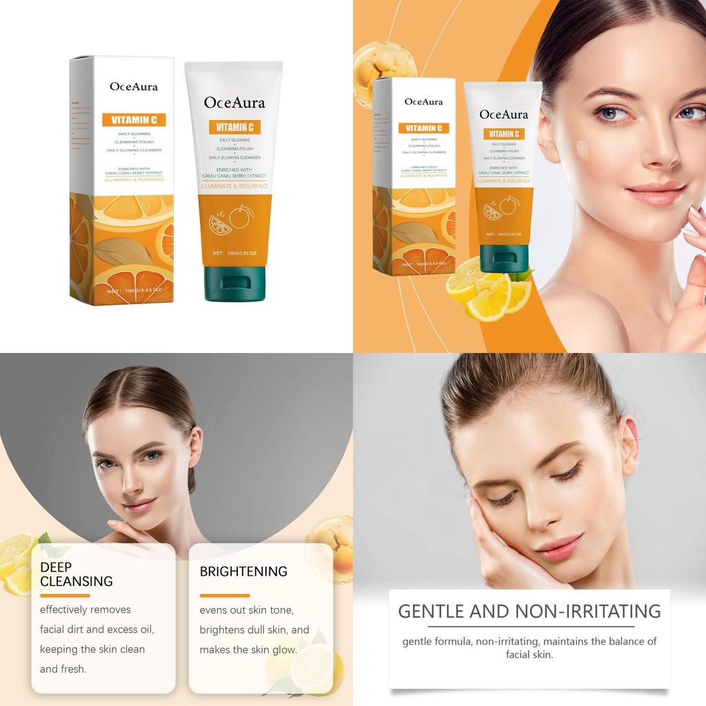 Oceaura Vitamin C Cleanser Brightening Face Wash Gentle Hydrating Nourishing Formula For Radiant Skin