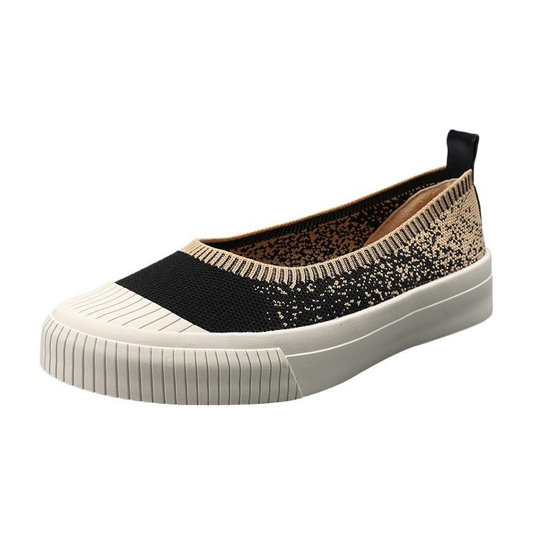 

Doudou shoes platform fisherman shoes single shoes women s woven breathable fly-knitted shoes lazy 39 оранжевый