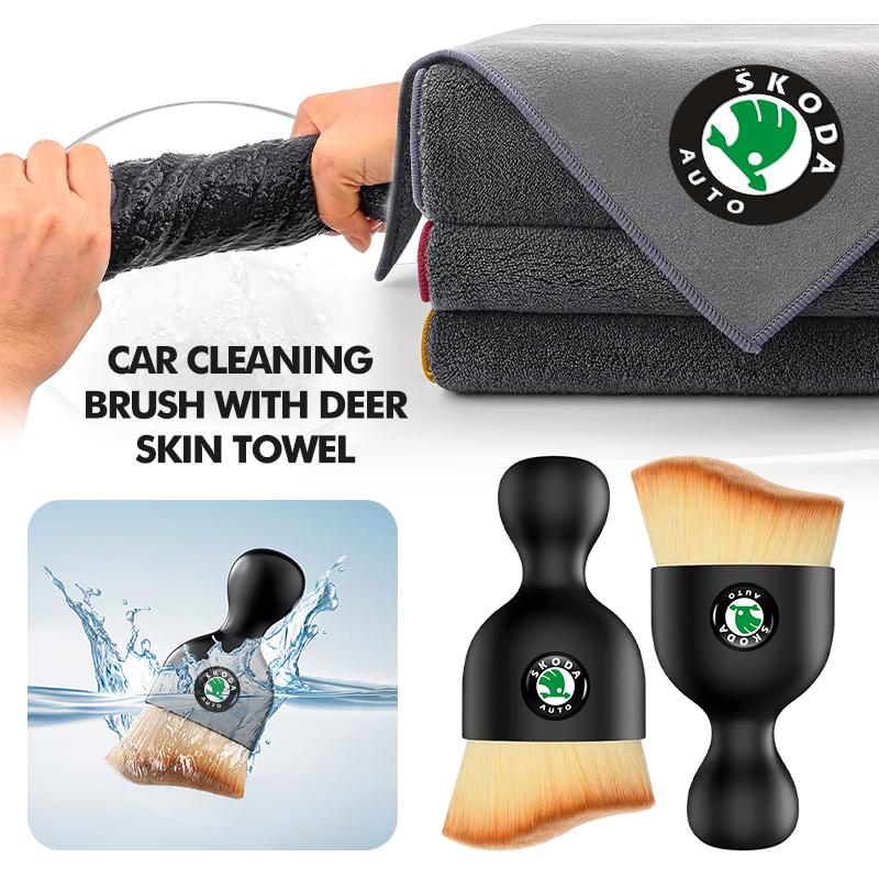 Microfiber Towel Car Wash Cloth Car Interior Cleaning Soft Brush For Skoda Kodiaq Fabia Kamiq Karoq Octavia 2 3 Rapid Scala xkbf53