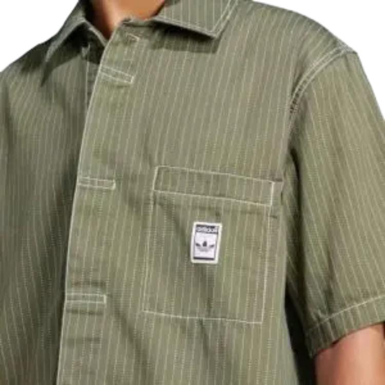 Adidas Originals Skin-Friendly Comfortable Durable Striped Polo Shirt Men Shirts Green JP4480