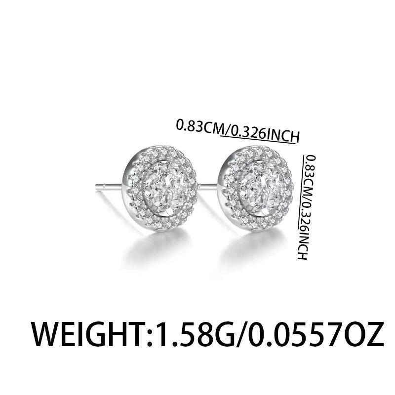 Crystal Cluster Stone Stud Earrings: Unique Titanium Steel, Fade-Resistant, Versatile Cool-Style Jewelry for Men and Women