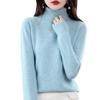 Winter Sweater Long Sleeved Knitted Sweater Solid Color Versatile Temperament Women's Base Shirt