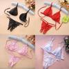 Sexy Lace Two-Piece Set: Open Crotch Thong & Panties for Women
