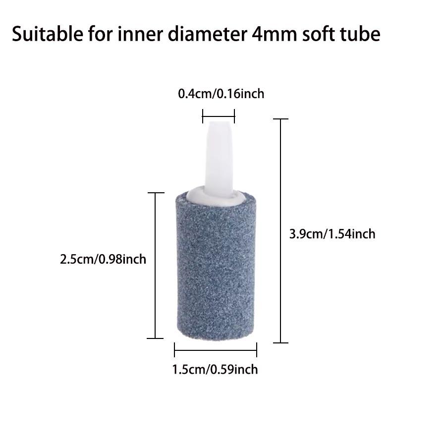 3-12 Stück Zylindrische Luftsteine für Aquarien - Luftpumpenzubehör für Belüftungspumpen für Aquarien und hydroponische Belüftungsplatten