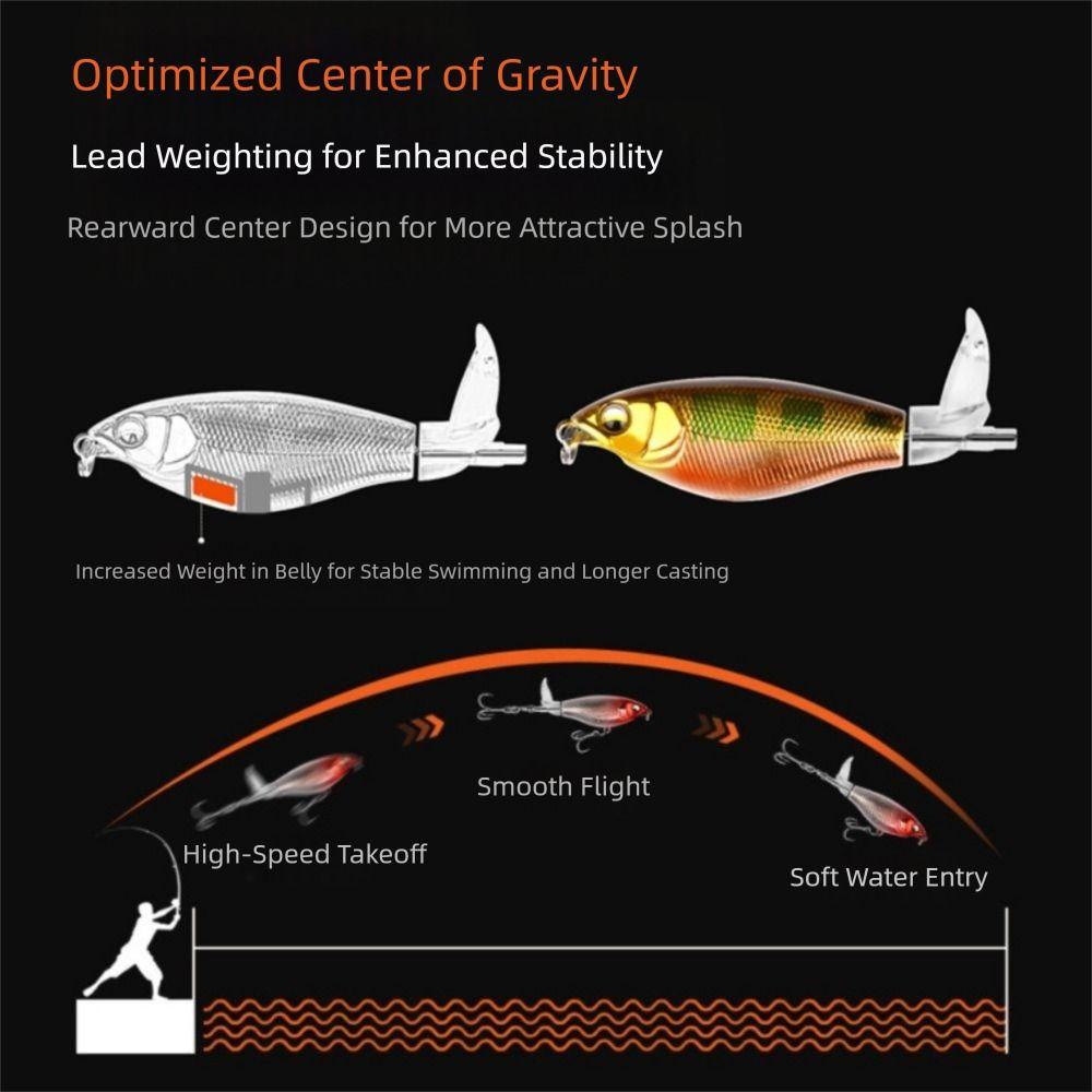 Treble Hook Floating Tractors Propellers 360° Rotate Fake Baits Professional Lure Bait  Blackfish