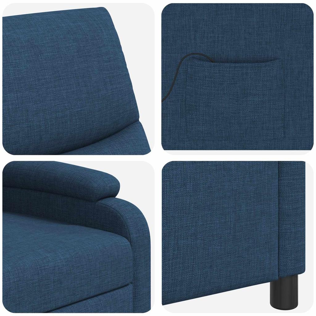 Massage Relax Chair Blue Fabric
