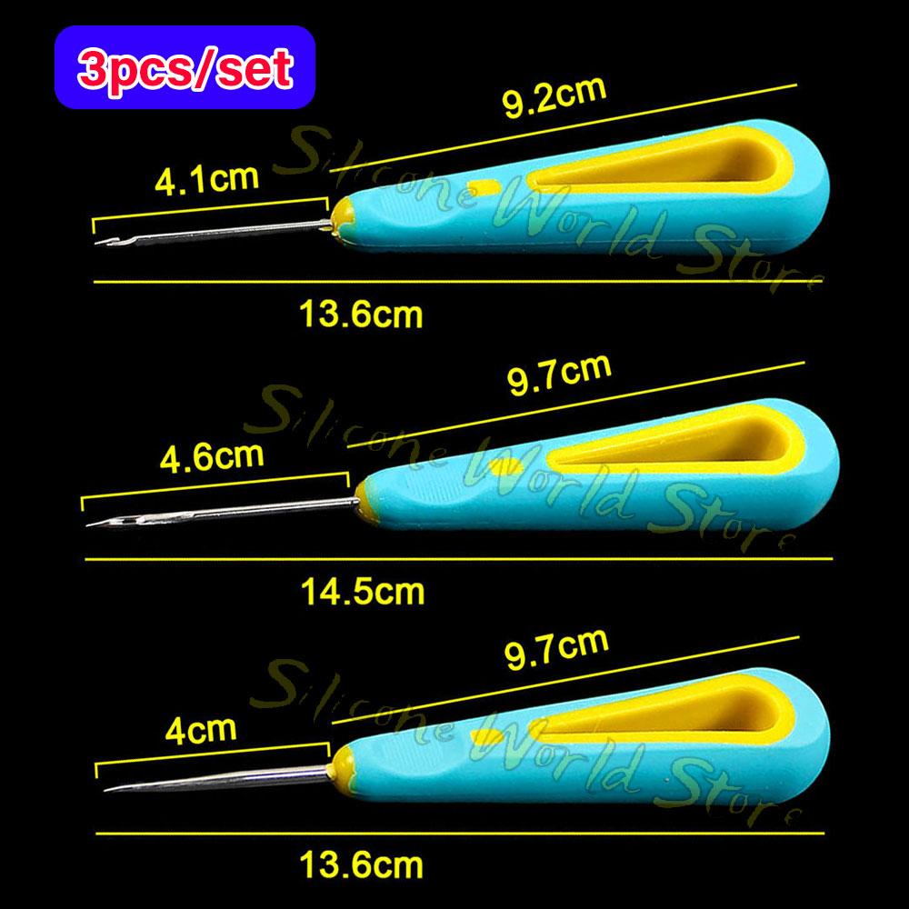 SW Handmade Crochet Leather Punch Tool Awl Cone Straight Head Elbow Center Hole DIY Sewing Parts Shoe Repair Candle Making Tools