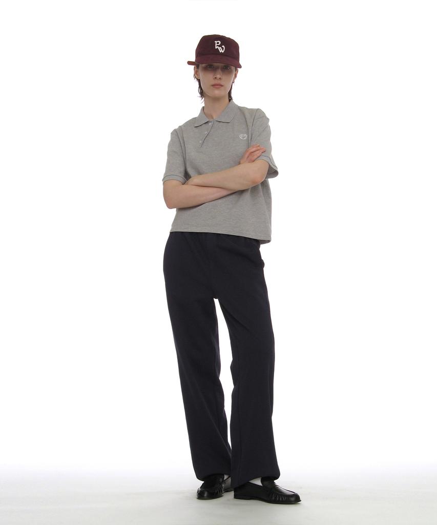 PARTIMENTO WOMEN Washed Pw Embroidered Grandad Cap_Burgundy