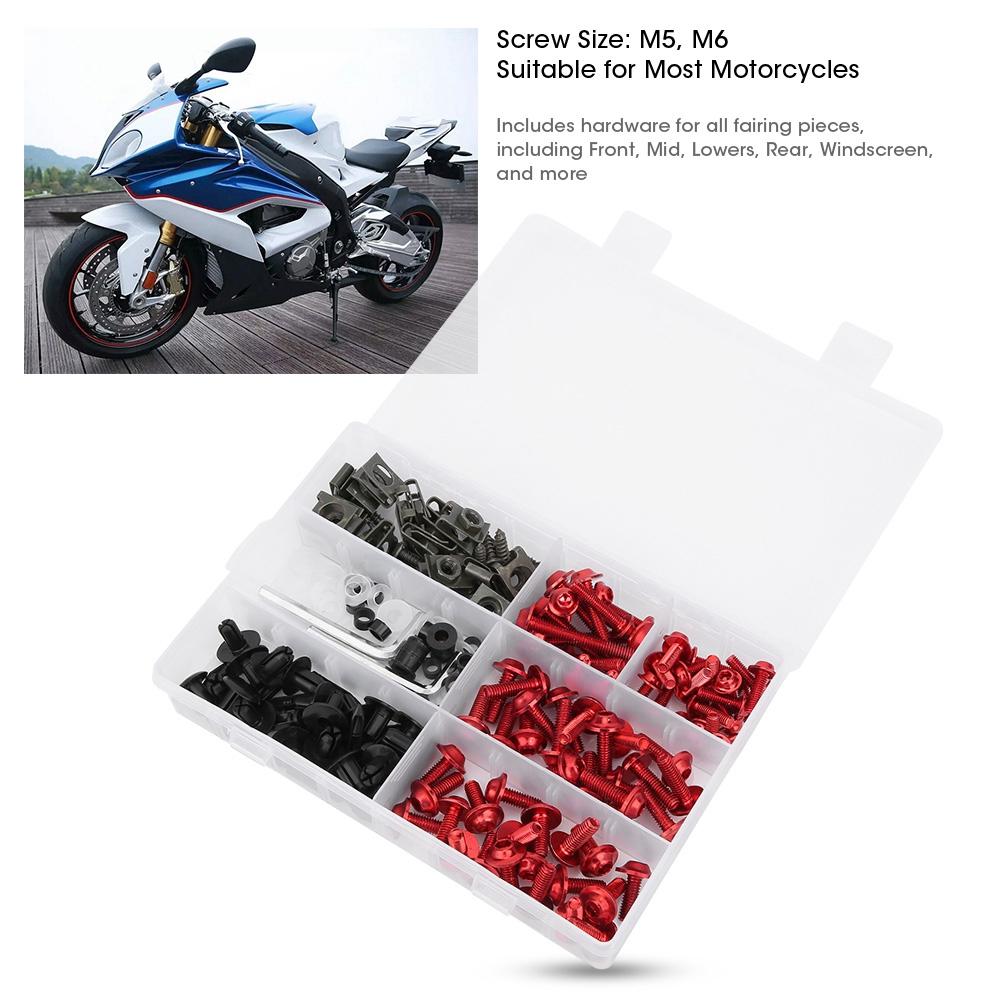 198PcsCelsiusSet Windscreen Fairing Screws M5 M6 s Kit Motorcycle Accessory