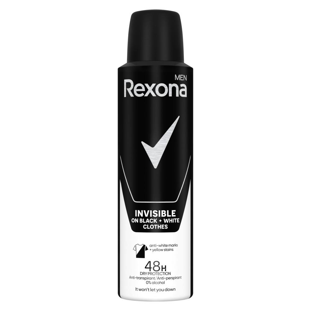 534444 Rexona Men Spray Invisible Schwarz Und Weiß