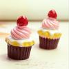 3Pcs Strawberry Cakes Miniature Food Models Dollhouse Accessories