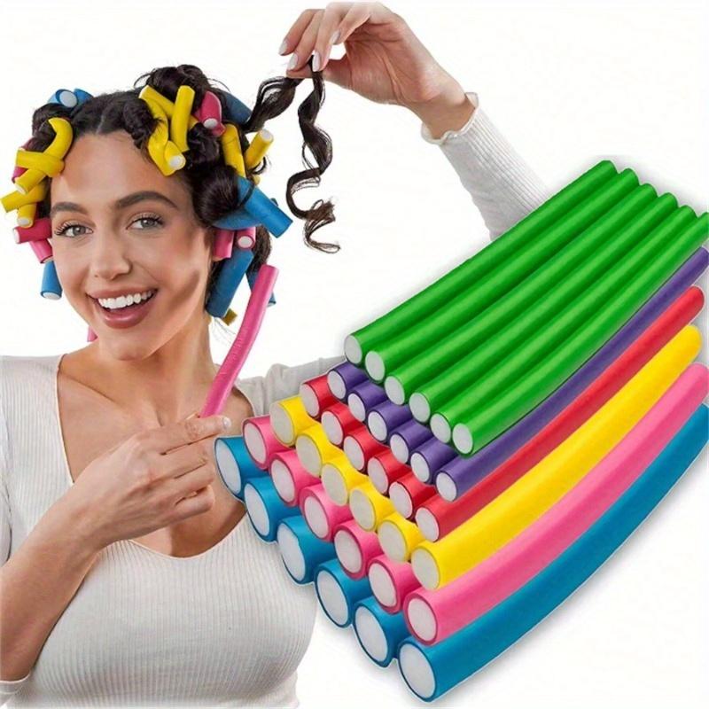 10 buc Bigudiuri Flexibile, Bigudiuri Răsucite, pentru Păr Ondulat, Bucle DIY din Spumă Moale, Instrumente de Coafat, cu Culoare Aleatorie