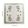 20pcs Easter Bunny Printed Party Napkins - Green Plaid with Butterfly & Rabbit Design, Handmade Bone Bart Paper Placemats