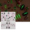 Halloween Nail Accessories 6 Sheets Glow-in-the-dark Sticker, Spooky Ghost Pumpkin Skull Manicure Decal Decal, DIY Decoration Party Favors for
