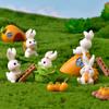 Cute Carrot Rabbit Animal Figurine Easter Christmas Home Decor Miniature Garden Cake Decoration Accessories Modern Figure Gift