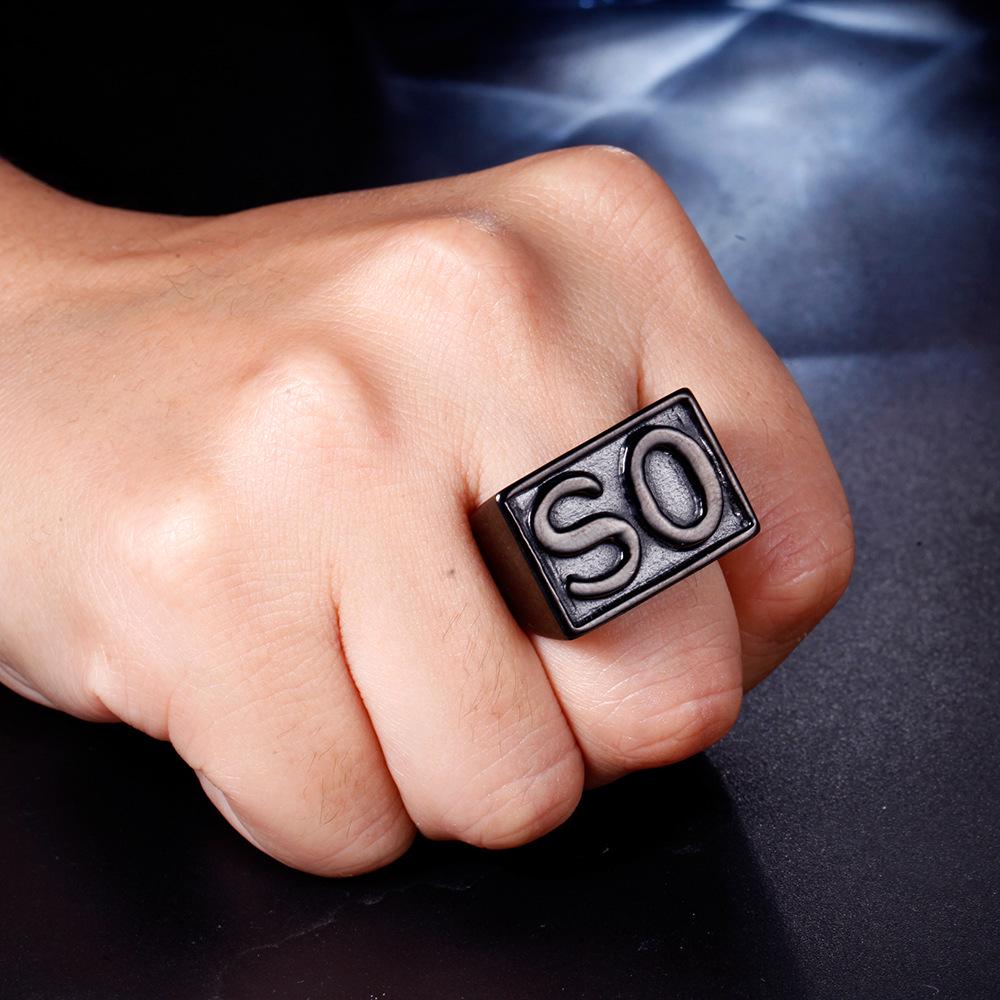 Anel Masculino Punk Coreano Caveira Retrô, Design Exagerado em Aço Titânio HFJ143