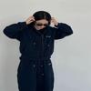 Large size loose sweater sports suit women's autumn fashion, thin and casual, two-piece set fat mm2-150kg